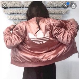 Rose Gold Adidas Bomber Jacket💕